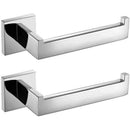 2Pcs Luxury 304 Stainless Steel Chrome Finished Toilet Paper Holder Roll Qu