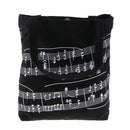 Women Girls Casual Music Notes Tote Shopper Bag Shoulder Handbag Black
