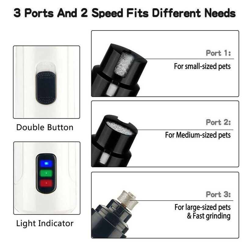 Professional Pet Nail Grinder Dog Electric Manicure Device USB Charging Cli