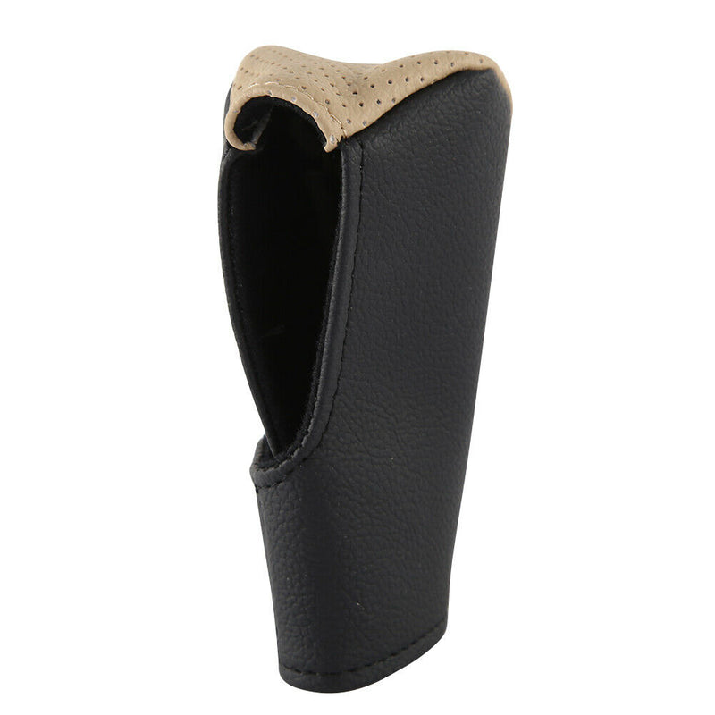 Gear Shift Knob Cover Synthetic Leather Shifter Lever Knob Cover (Beige)