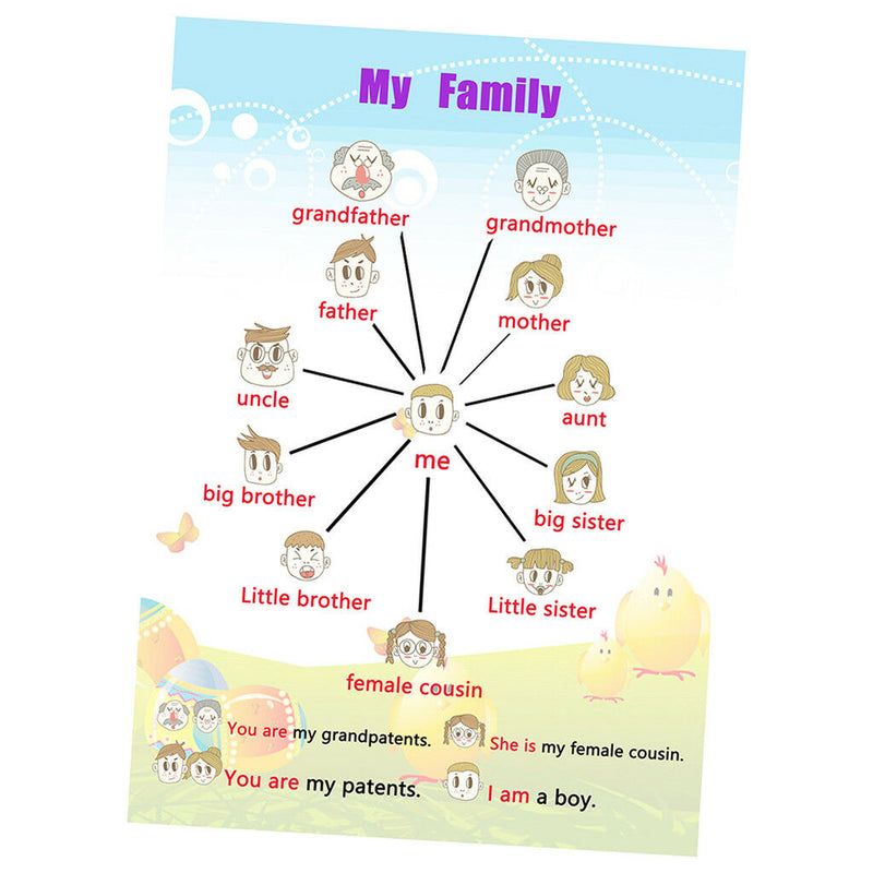 Family Tree~Kids Fun Early Learning Educational Preschool Poster Charts
