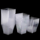 40pcs Square Mousse Cake Dessert Cups 7.39oz Plastic Sample Drink Jelly Tum B4J3