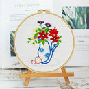 DIY Blooming Flowers Cotton Thread Embroidery Cross Stitch Needlework Kit