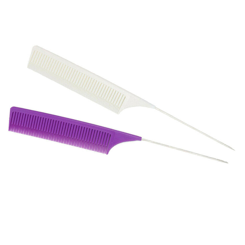 2x Fine Section Weaving Highlighting Foiling Hair Comb Salon Hair Styling Combs