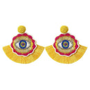 Bohemian Dangle Earrings Beaded - Colorful Handmade Eye Oversized Drop Earr