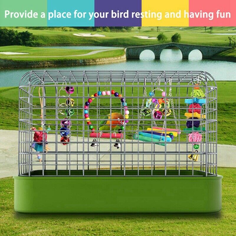 Bird Parrot Toys-Bird Hanging Shredding Swing Chew-Birds Ladder Bell Toys F R8A5