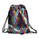Fashion Reversible Sequin Drawstring Bag Cinch Sack Backpack String Back Pa