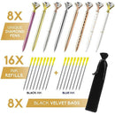 Big Diamond Pens-16 Ink Pen Refills (Blue, Black) 8 Novelty Jewel Pens with