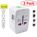 2X World Universal Travel Adapter with USB Convertor wall Plug Power US UK AU EU