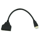Black HDMI Male To 2 HDMI Female 1 In 2 Out Splitter Cable Adapter Converte
