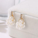 Lady Pearls Ball Dangle Ear Stud Casual Elegant Women Drop Earrings Jewelry A
