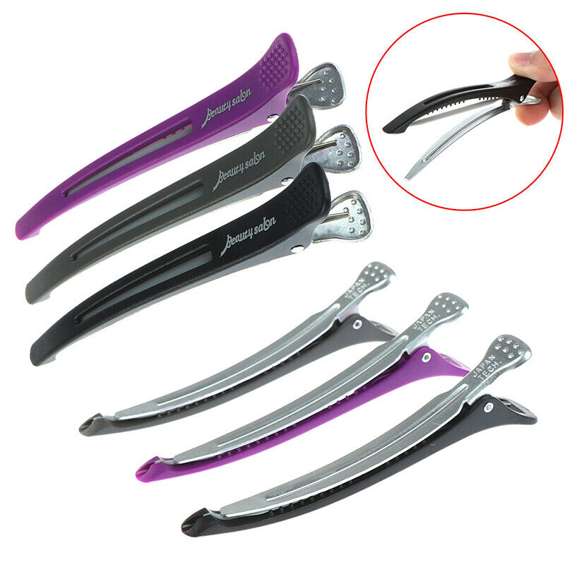 6Pcs Hairdressing Women Duck Mouth Hair Clips Metal Hairpins Salon Clamps Gw