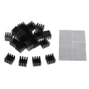 20 Pieces Aluminum Radiators  Sinks 14x14x11mm Pre-applied Thermal Tape