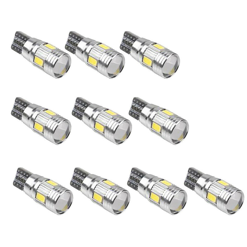 194 168 175 W5W 2825 192 Super White 5630 SMD 12V T10 Wedge LED Bulb Pack Of 10