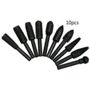 10x 48-58MM Grinding Head Shank Wood Drill Bit Mini Burr Rotary Rasp Fil KOL