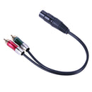 3pin XLR Female to 2 RCA Male Cable Audio Adapter Cable Metal Connector