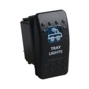 12v 24v Waterproof Rocker Toggle Button Switch Blue LED Tray Light Car Auto 5Pin