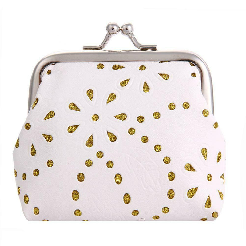 Women Kids Hollow Mini Coin Wallets PU Leather Clip Card Clutch Holder Case