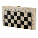 Foldable Wooden Chessboard Travel Chess Set with Lock and Hinges--Ivory and O4V3