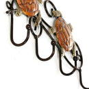 Cast Iron Tortoise Hanger with 4 Hooks, Decorative Wall Hook Rack for Coats,