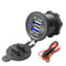 For Car Motorcycle 4.2A Dual USB Charger Socket Power Outlet with Touch Switch