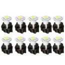 10Pcs T5 5050 LED Instrument Panel Cluster Dash Light Bulb Twist Socket White ME