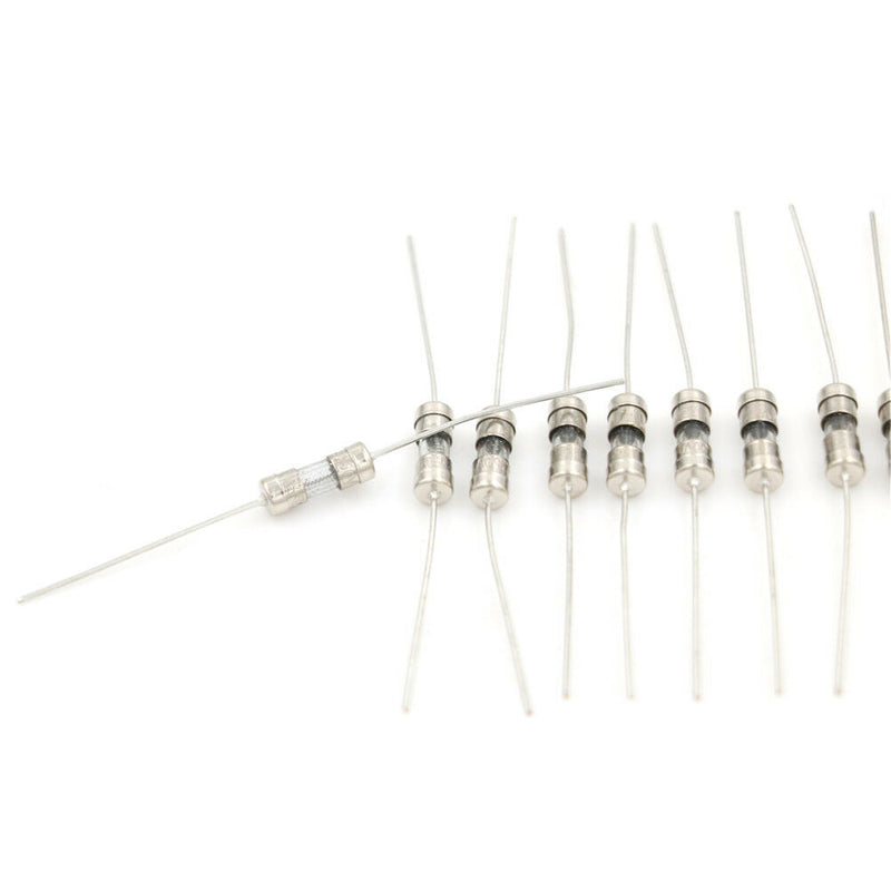 10pcs Glass Tube Fuse Axial Leads 3.6*10mm 2A Slow Blow Ew