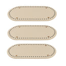 3x Crochet PU Bag Bottom Shaper Cushion Hand-woven Bag Pad Accessory Beige