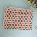 Dog Cat Blanket Pet Cushion Bed Soft Velvet Winter Warm Sleep Mat(Brown L)