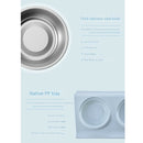 Stainless Steel Double Bowls Food Anti Ants Water Dog Bowl Cat Feeder Cat P R8Q7