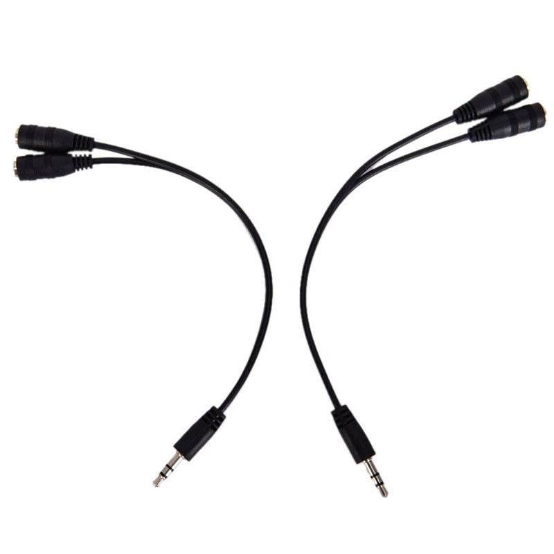 3.5mm Male To Dual 3.5mm Female Earphone Headphone Stereo Audio Splitter Cable Z