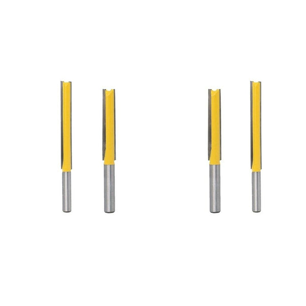 4pc 2" Cutting Dual Edge 2 Flute Straight Shank Flush Trim Router Bit Cutter
