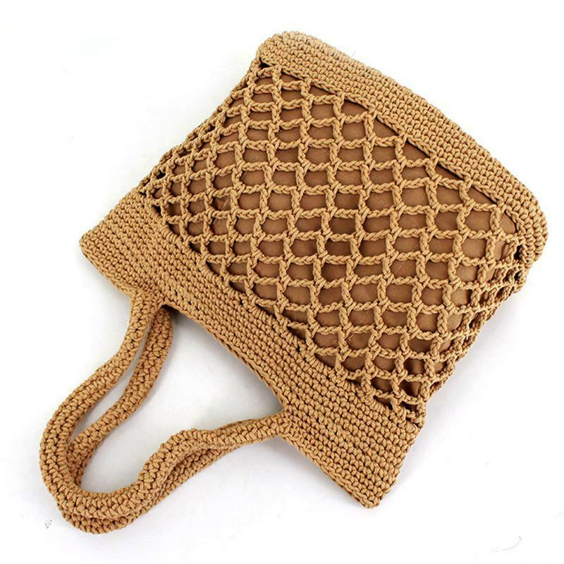 Handbag Women Fashion Woven Straw Bag Summer Large Beach Tote Bag Travel Sh D5J6