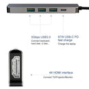 USB C Hub 5 In 1 Type C Adapter 4K HDMI Hub 3 USB 3.0 USB C Ports