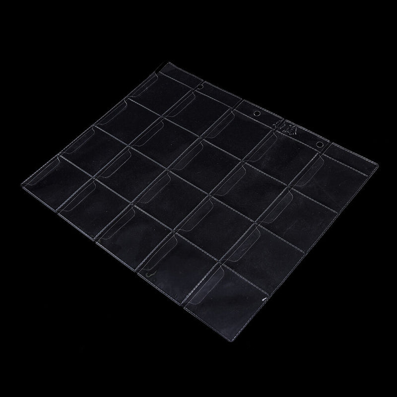 1 Sheet 20 Pockets Plastic Coin Holders Storage Collection Money Album Case SP