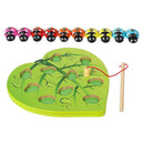 Baby Wooden Montessori Toys Magnetic Games Fishing Toys Catch Ladybug Game