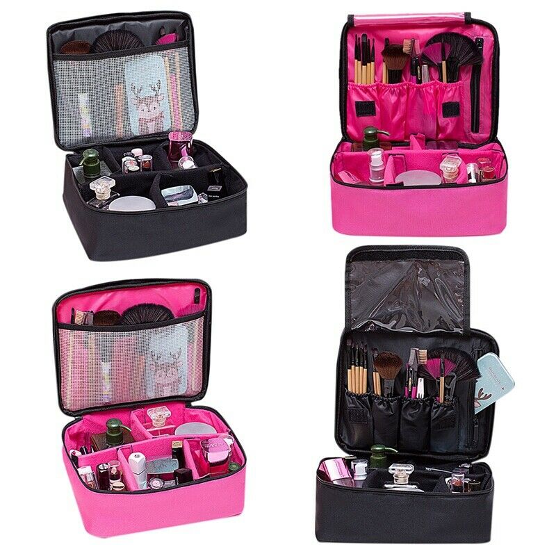 Professional Large Makeup Bag Cosmetic Case Storage Handle Organizer Travel J5Y7