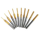 10pcs CNC Rotary Burrs Set End Mill Engraving Bits Corn Milling Cutter Tool