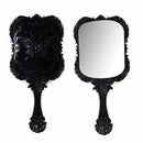 Women Retro Butterfly Hand Held Mirror Makeup Dresser Portable Square  GUT
