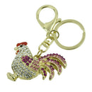 Rooster Sparkling Rhinestone Keychain Crystal Handbag Charm Key Chain (Purp O8G3
