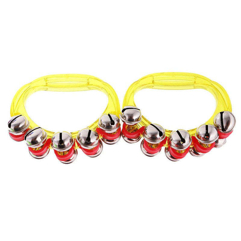 2x Music Percussion Hand Held Drum Tambourine 10 Jingle Bells Random Color
