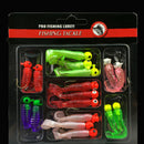 17Pcs Soft Fishing Lures Lead Jig Head Hook Grub Worm Artificial Bait Lure  B2T8