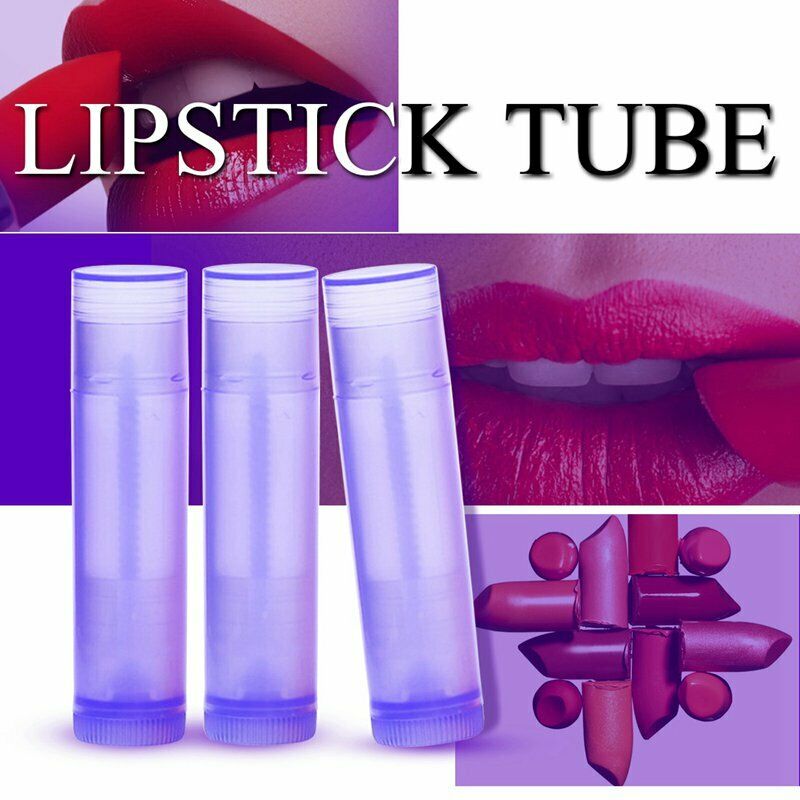 10pcs Purple Lipstick Empty Tube Wax Tube Lipstick DIY Lipstick Tube Cosmet U6A1