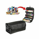 Portable Cosmetic Roll Up Makeup Organizer Case Travel Toiletry Bag Black N Y5B0