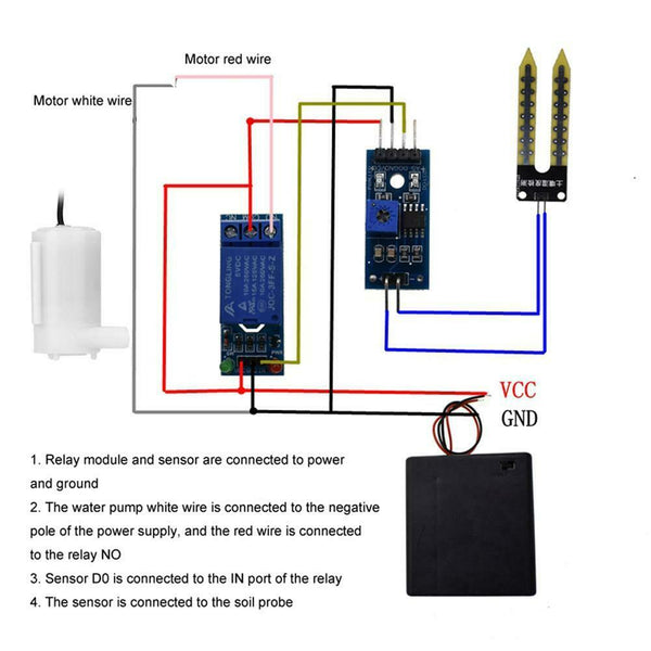 Automatic Water Irrigation Relay Module DIY Kit Soil Moisture Detection