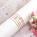 5pcs Fashion Women Geometric Bracelet Open Bangle Casual Jewelry Set Gift