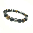 10mmWomen Men Tiger Eye Hematite Black Obsidian Natural Gifts Bracelet Ston N0F5