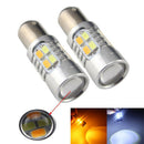 2PCs 1157 Turn Signal Light Switchback White/Amber Dual Color LED Bulb Sto LJE