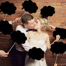 10X DIY Photo Booth Prop Wedding Birthday Party Black Card Chalkboard Stic â„–[