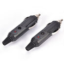 2Pcs 12V Universal Male Car Cigarette Lighter Socket Plug Connector 15A Fused TO